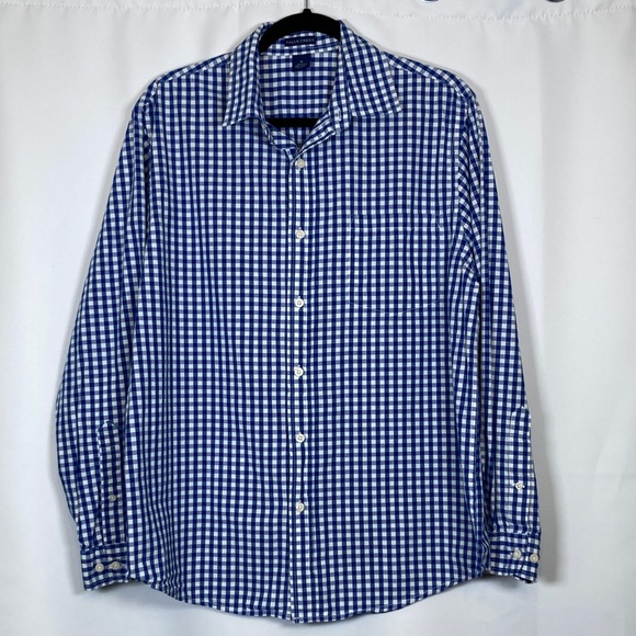 Falls Creek Tops - Falls Creek Women’s Royal Blue White Gingham Plaid Button Up Sz M